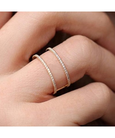 14K Gold Plated Sterling Silver Cubic Zirconia Two Twist Eternity Band CZ Engagement Rings Wedding Band for Women (8) 9 $7.79...