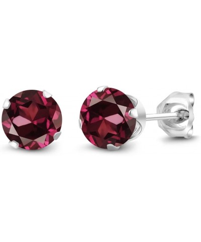 925 Sterling Silver Red Rhodolite Garnet Stud Earrings For Women (2.00 Cttw, Gemstone January Birthstone, Round 6MM) $25.43 E...