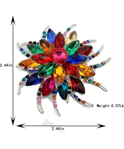 Women's Austrian Crystal Brooch Wedding Flower Leaf Bouquet Brooch 2-Red Multicolor $9.53 Others