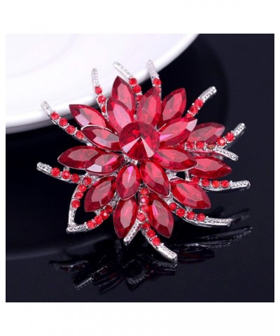 Women's Austrian Crystal Brooch Wedding Flower Leaf Bouquet Brooch 2-Red Multicolor $9.53 Others