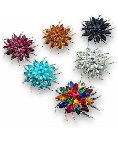 Women's Austrian Crystal Brooch Wedding Flower Leaf Bouquet Brooch 2-Red Multicolor $9.53 Others