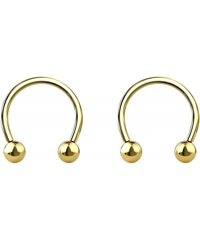 16g Implant Grade Titanium Horseshoe Septum Nose Ring Hoop Internally Threaded Circular Barbells Helix Daith Cartilage Earrin...