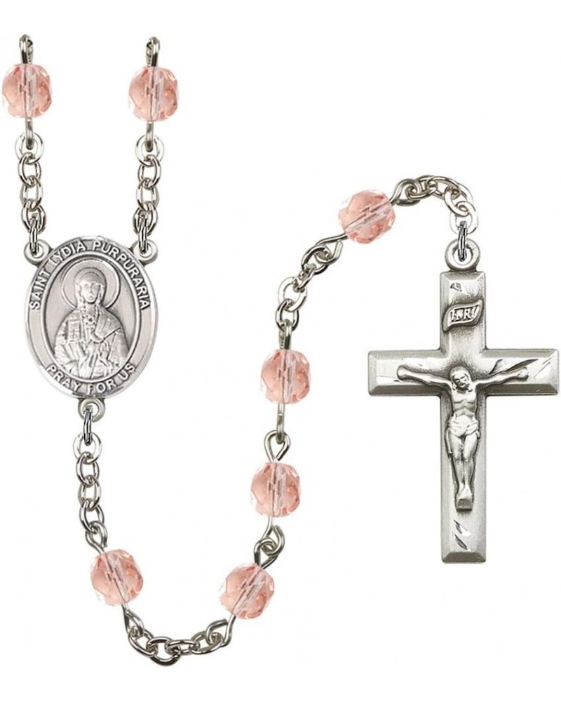 October Birth Month Prayer Bead Rosary with Patron Saint Centerpiece, 19 Inch Saint Lydia Purpuraria $58.84 Necklaces