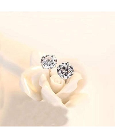 3 Pairs Cubic Zirconia Stud Earrings Set Hypoallergenic Round Fashion Jewelry Daily Use Anniversary Valentine Birthday Gift f...