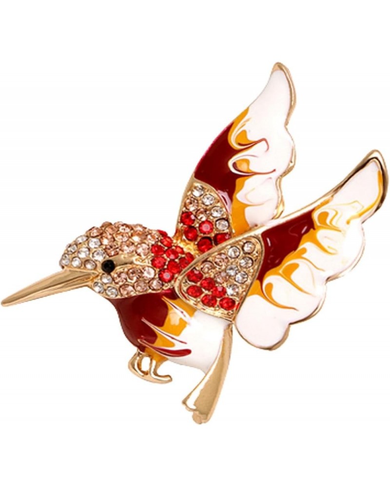 Rhinestone Colorful Enamel Hummingbird Bird Brooch Animal Brooches Pin Jewelry Men Women's for Suit Scarf Dress Pin Red $7.69...