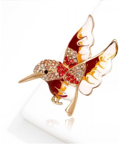 Rhinestone Colorful Enamel Hummingbird Bird Brooch Animal Brooches Pin Jewelry Men Women's for Suit Scarf Dress Pin Red $7.69...