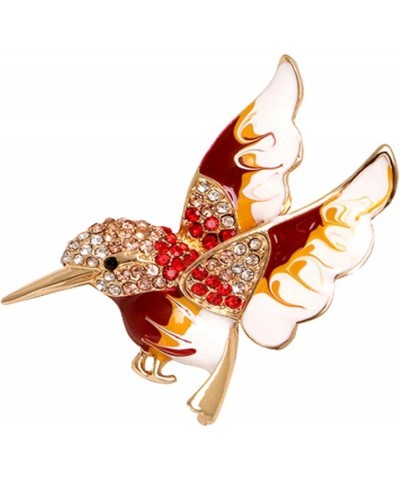 Rhinestone Colorful Enamel Hummingbird Bird Brooch Animal Brooches Pin Jewelry Men Women's for Suit Scarf Dress Pin Red $7.69...