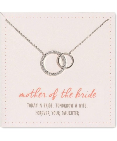 Mother of the Bride or Groom Gift- Interlocking Circle Necklace in Gold, Rose Gold, Sterling Silver Mother of the Bride - SIL...