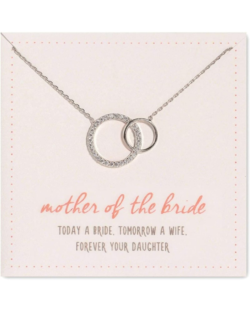 Mother of the Bride or Groom Gift- Interlocking Circle Necklace in Gold, Rose Gold, Sterling Silver Mother of the Bride - SIL...