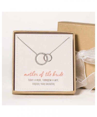 Mother of the Bride or Groom Gift- Interlocking Circle Necklace in Gold, Rose Gold, Sterling Silver Mother of the Bride - SIL...