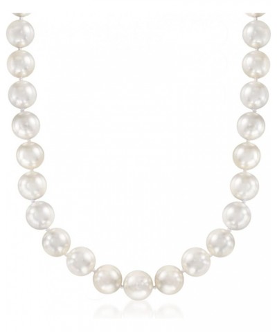 13.5-14mm Shell Pearl Necklace With Sterling Silver 20.0 Inches $52.08 Necklaces