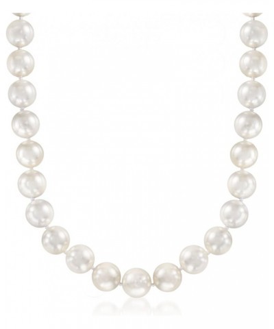 13.5-14mm Shell Pearl Necklace With Sterling Silver 20.0 Inches $52.08 Necklaces