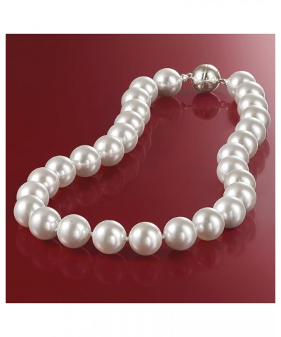 13.5-14mm Shell Pearl Necklace With Sterling Silver 20.0 Inches $52.08 Necklaces