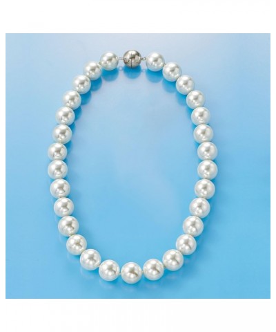 13.5-14mm Shell Pearl Necklace With Sterling Silver 20.0 Inches $52.08 Necklaces