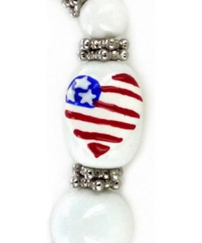 Linpeng IUP08-3 Patriotic Glass Beads Stretch Bracelet $5.77 Bracelets