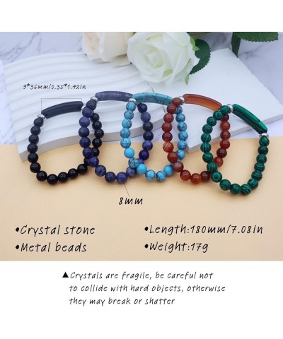 8mm Crystal Stone Beads Stretch Bracelet Womens Handmade Lucky Stone Bracelets Pink Green Blue Red Black 2 $7.27 Bracelets