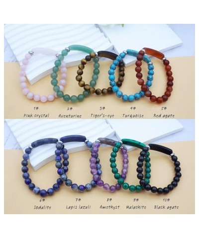 8mm Crystal Stone Beads Stretch Bracelet Womens Handmade Lucky Stone Bracelets Pink Green Blue Red Black 2 $7.27 Bracelets