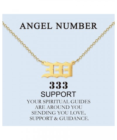 18k Gold Plated Stainless Steel Angel Number Necklaces Gold Necklace for Women Girls 333 $6.55 Necklaces