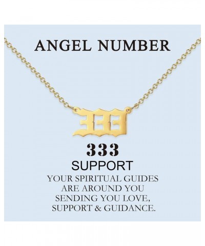 18k Gold Plated Stainless Steel Angel Number Necklaces Gold Necklace for Women Girls 333 $6.55 Necklaces