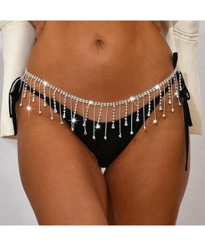 Rhinestone Waist Chain Jewelry Sexy Silver Heart Belly Chains Layered Tassels Waist Body Chains Navel Button Ring Piercing Wa...