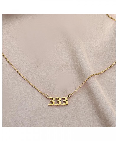 18k Gold Plated Stainless Steel Angel Number Necklaces Gold Necklace for Women Girls 333 $6.55 Necklaces