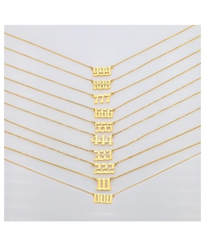 18k Gold Plated Stainless Steel Angel Number Necklaces Gold Necklace for Women Girls 333 $6.55 Necklaces