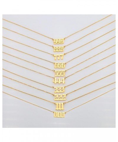 18k Gold Plated Stainless Steel Angel Number Necklaces Gold Necklace for Women Girls 333 $6.55 Necklaces