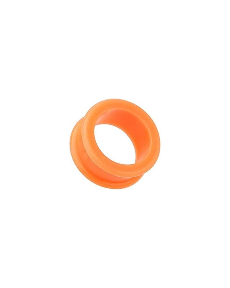 Flexible Silicone Double Flared Ear Gauge Tunnel Plug 2 GA (6.5mm), Orange $9.35 Body Jewelry