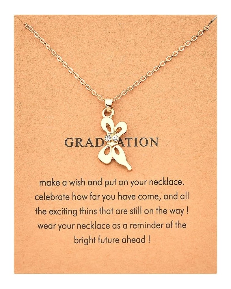 Inspirational Butterfly Lotus Bow Necklace Gifts for Women Teen Girls Friendship Necklace Gifts for Birthday Christmas Bow $6...