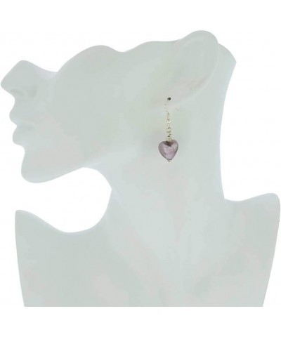 GlassOfVenice Murano Glass Heart Earrings - Light Purple $17.58 Earrings