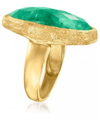 16.00 Carat Emerald Ring in 18kt Gold Over Sterling $41.60 Rings