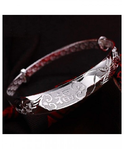 Women's 999 Solid Sterling Silver Chinese Dragon Phoenix Carved Adjustable Bangle Bracelet 15g Weight for Women,Ladies and El...