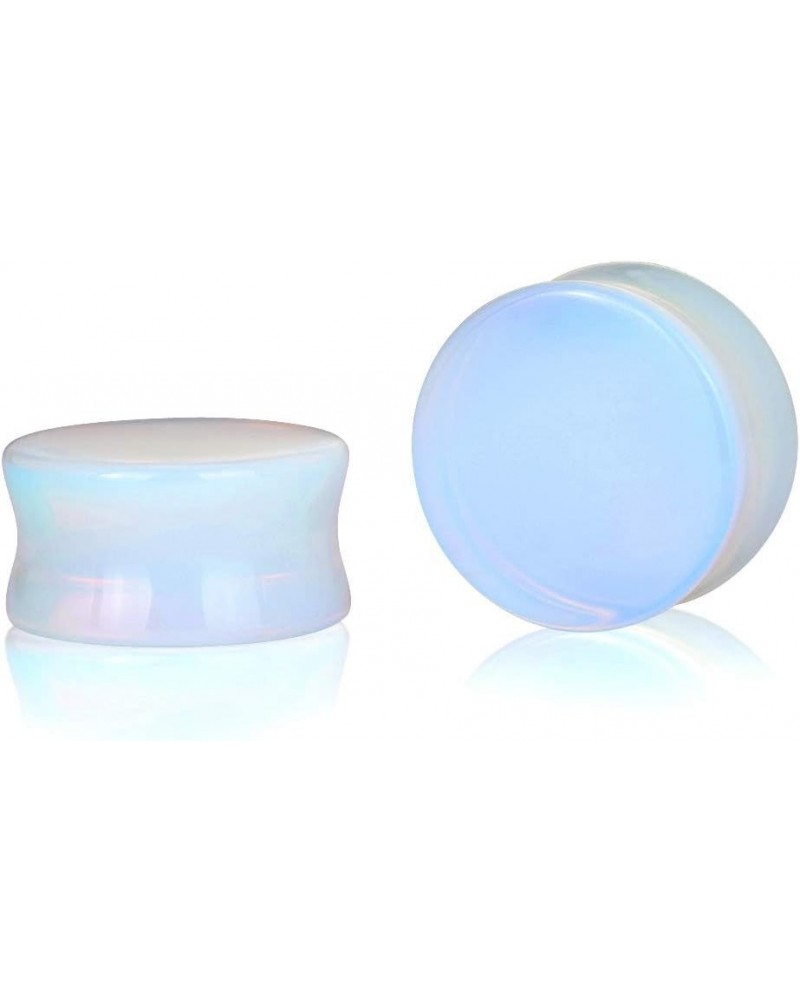 2PCS Stone Ear Plugs Tunnels Saddle Expander Body Piercing Set Gauges 2g-1'' Opal Protein Stone $8.57 Body Jewelry