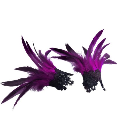 Real Nature Feather Cuffs for Game Party Halloween Pack of 2 Z1-purple $9.77 Bracelets