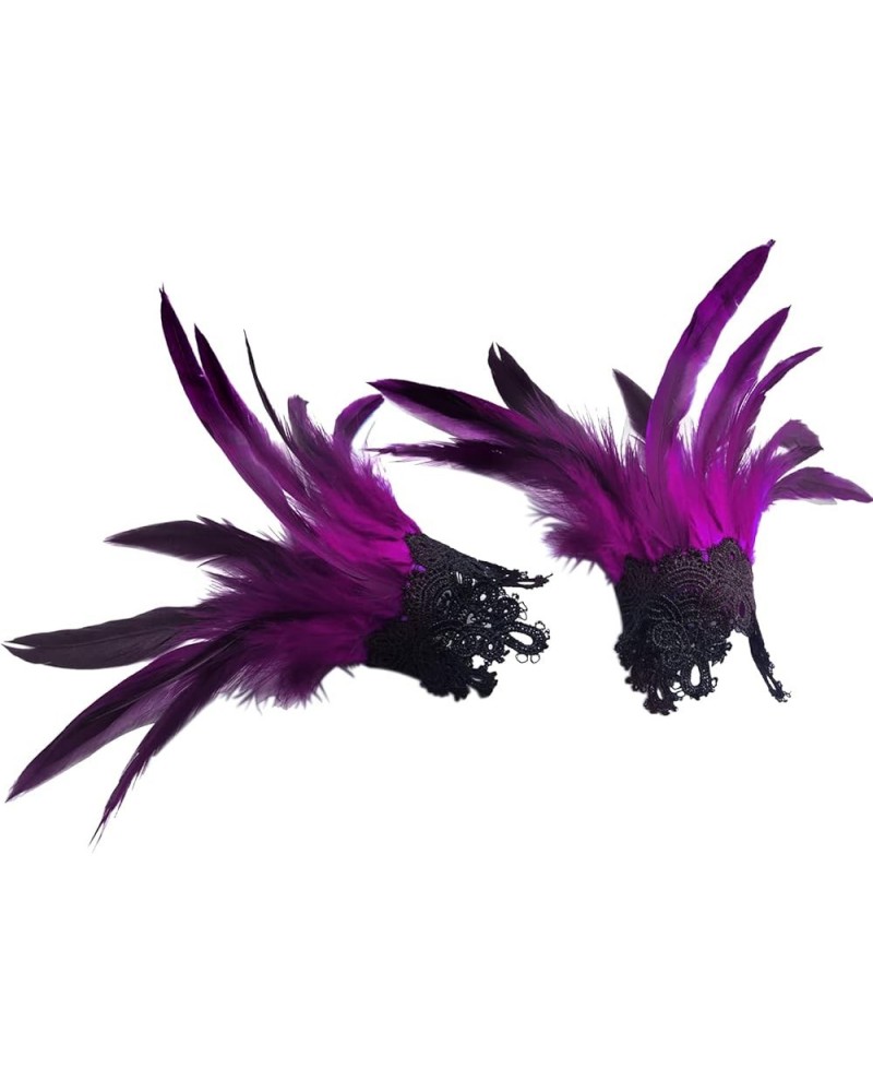 Real Nature Feather Cuffs for Game Party Halloween Pack of 2 Z1-purple $9.77 Bracelets