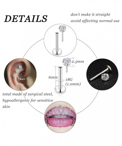 20G 18G 16G Push in Lip Rings Stainless Surgical Steel Labret Jewelry Monroe Lip Rings Nail Cartilage Tragus Helix Earrings S...