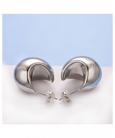 Hoop Earrings for Women Lightweight Earrings Trendy Jewelry Teardrop Chunky Hoop Earrings $8.05 Earrings