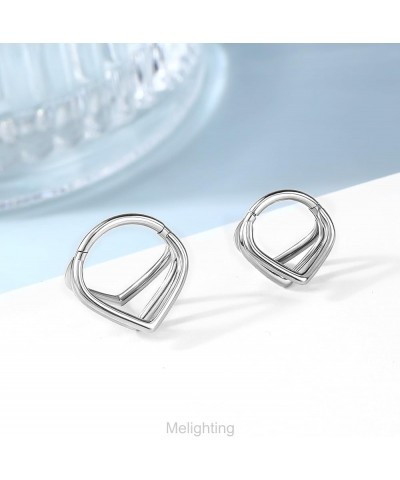 16G Septum Ring Hoop Septum Jewelry Stainless Steel 316L Hinged Segment Ring Hoop Daith Piercing Jewelry Cartilage Earring Se...