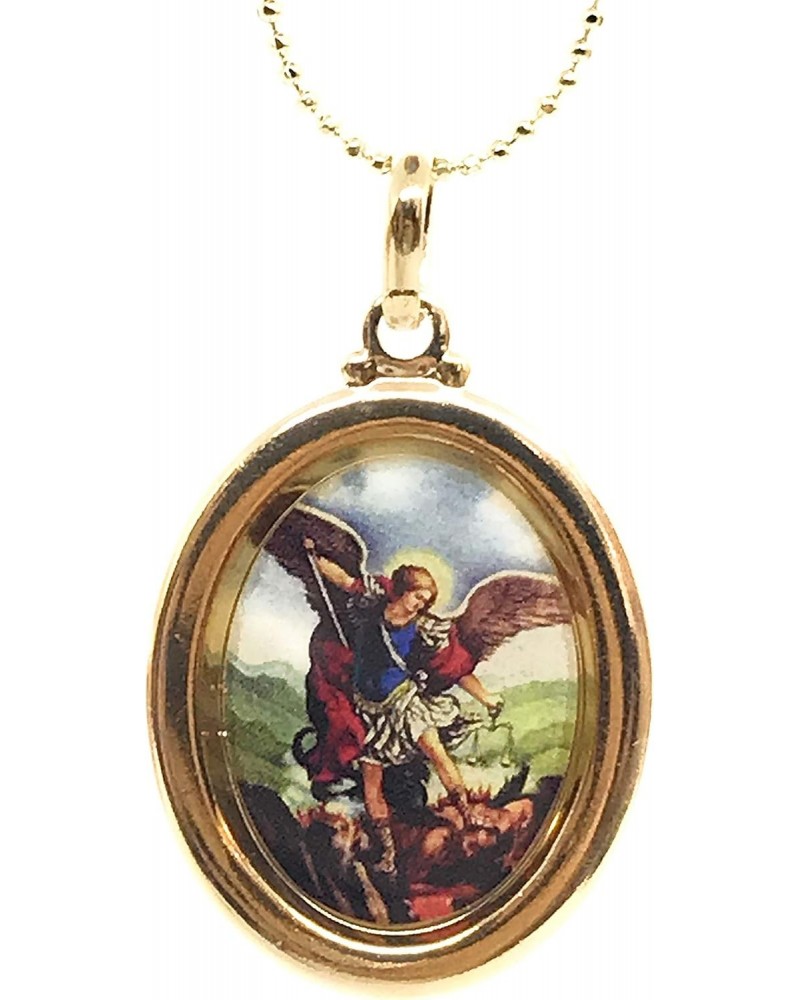 Saint Michael The Archangel Gold Plated Medal Necklace 18 Inches Length Protect Us $13.92 Necklaces