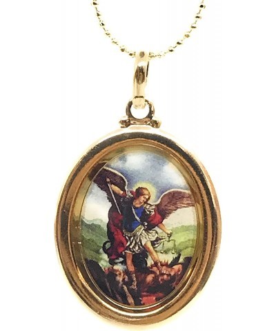 Saint Michael The Archangel Gold Plated Medal Necklace 18 Inches Length Protect Us $13.92 Necklaces