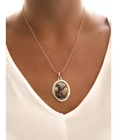 Saint Michael The Archangel Gold Plated Medal Necklace 18 Inches Length Protect Us $13.92 Necklaces