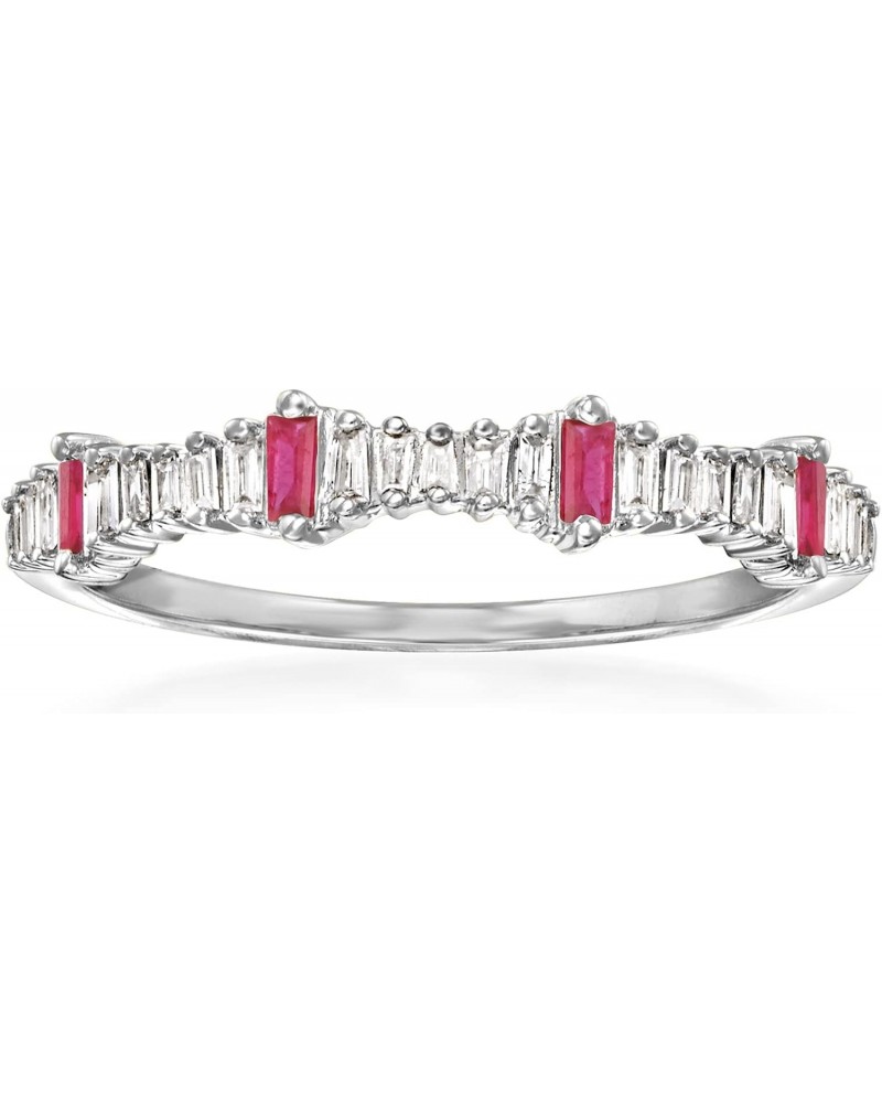 0.14 ct. t.w. Diamond and .10 ct. t.w. Ruby Ring in 14kt White Gold $148.68 Rings