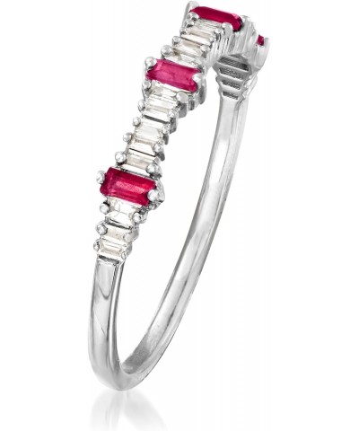 0.14 ct. t.w. Diamond and .10 ct. t.w. Ruby Ring in 14kt White Gold $148.68 Rings