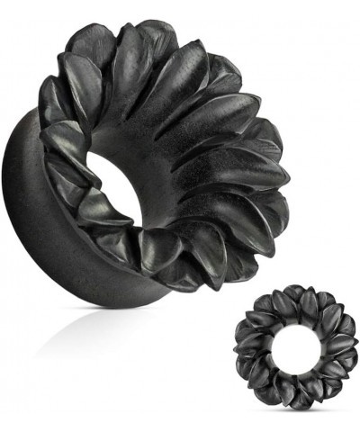 Lotus Organic Hand Carved Black Areng Wood Tunnel Plug 7/16" (11mm) $14.10 Body Jewelry