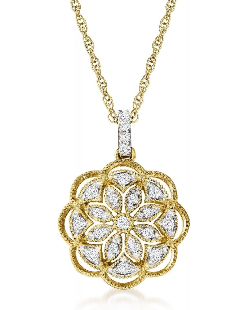 0.25 ct. t.w. Diamond Flower Pendant Necklace in 18kt Gold Over Sterling. 18 inches $67.65 Necklaces