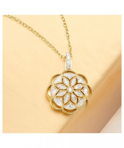 0.25 ct. t.w. Diamond Flower Pendant Necklace in 18kt Gold Over Sterling. 18 inches $67.65 Necklaces