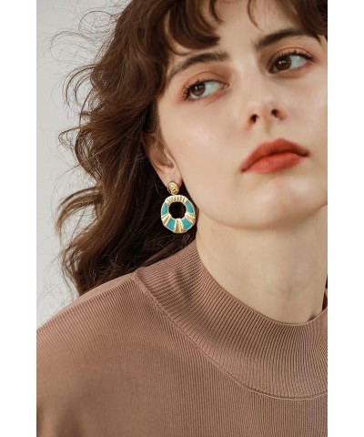 Gold Dangle Earrings for Women Enamel Color Trendy for Girls Statement Women's Drop Earring Dangling Hypoallergenic for Sensi...