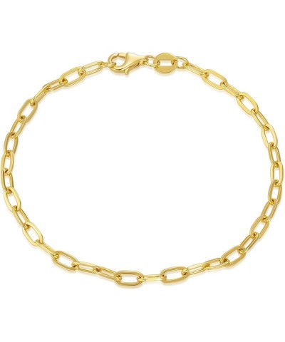 14K Yellow Gold 6-13 Inch 1.2mm-3.2mm Chain Bracelet Anklet for Women, Cuban Link Curb/Rope/Paper Clip/Round Snake/Herringbon...