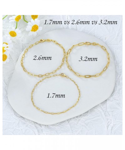 14K Yellow Gold 6-13 Inch 1.2mm-3.2mm Chain Bracelet Anklet for Women, Cuban Link Curb/Rope/Paper Clip/Round Snake/Herringbon...