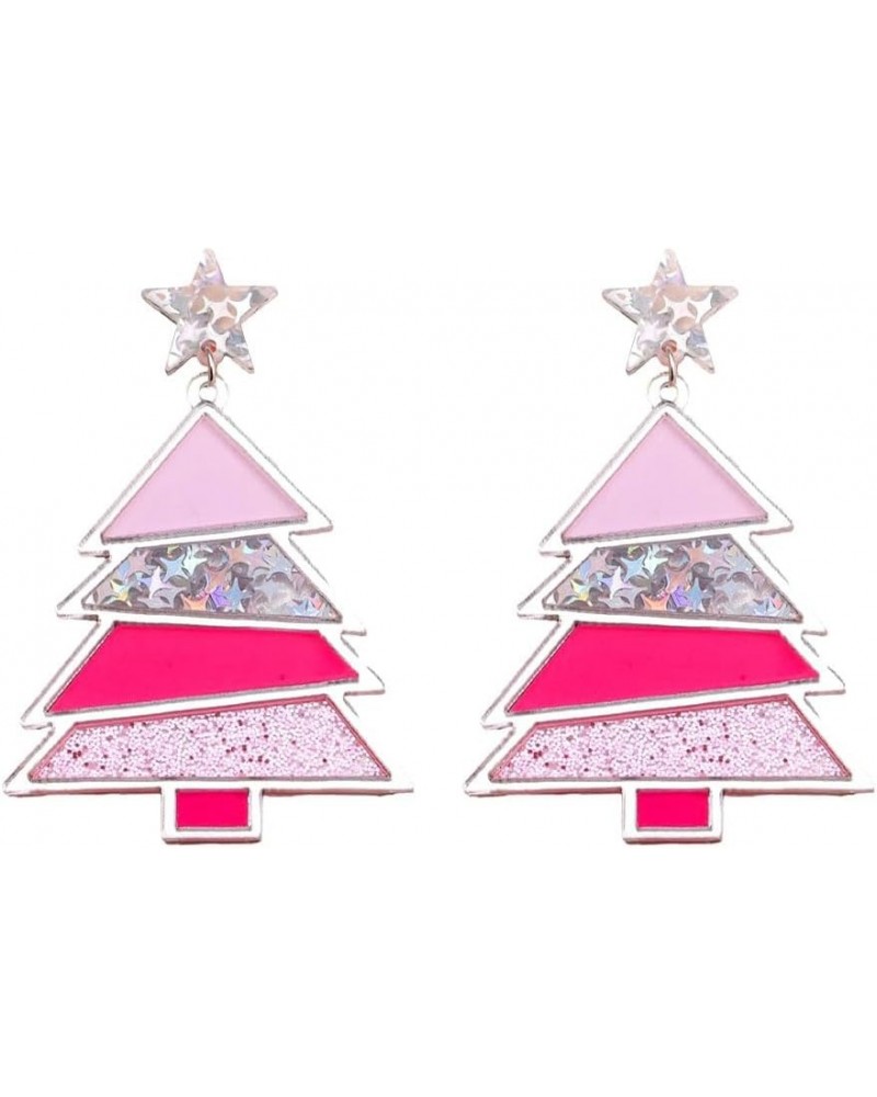 Unique Personality Acrylic Christmas Tree Truck Earrings Handmade Lightweight Creative Cartoon Christmas Tree Drop Dangle Ear...